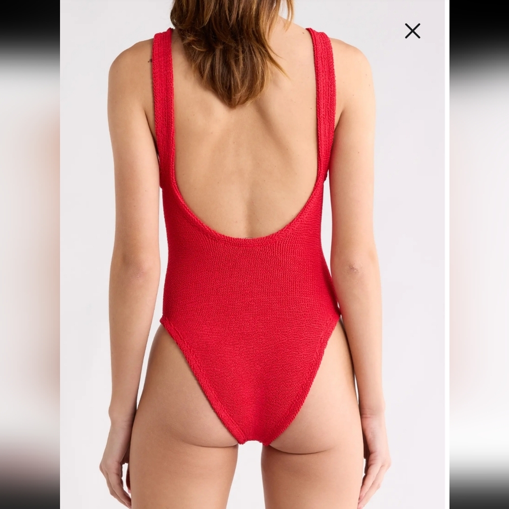HUNZA G DOMINO One Piece Swimsuit Sz:One Size In Red - Picture 2 of 16
